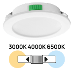 ULTRALUX - МЕБЕЛНА LED ЛУНА ЗА ВГРАЖДАНЕ, КРЪГ, 4W, 3000K/4000K/6500K, 12V DC, IP44, БЯЛА - ML124CCT