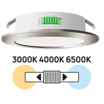 ULTRALUX - Мебелна LED луна за вграждане, кръг, 4W, 3000K/4000K/6500K, 12V DC, IP44, сатен никел - ML124CCTSN
