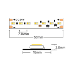 ULTRALUX - Професионална LED лента 12W/m, Dim-to-warm, 1800K-3000K, 24V DC, 280LEDs/m, SMD2216, 5m - PN22280DA