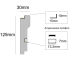 RAY DECOR - Декоративен профил от XPS за вграден монтаж на LED лента 2м. - RP114