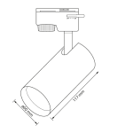 ULTRALUX - ТЯЛО ЗА РЕЛСОВ МОНТАЖ, ДВУПРОВОДНО, GU10, 220-240V AC, IP20, ЧЕРНО - RP2B
