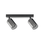 ULTRALUX - Тяло за таван, стъклено, 2XGU10, 220-240V AC, IP20, черно - RPGC2B