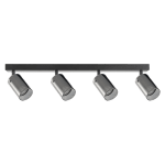 ULTRALUX - Тяло за таван, стъклено, 4XGU10, 220-240V AC, IP20, черно - RPGC4B