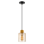 ULTRALUX - Висящо осветително тяло, стъклено, 1m, E27, 220-240V AC, злато - RPGE27G