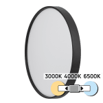 ULTRALUX - LED CCT ПЛАФОНИЕРА, ЧЕРНА, 24W, 3000K/4000K/6500К, 220-240V AC, КРЪГ, IP20 - SPL1B24CCTB