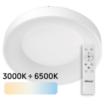 ULTRALUX - LED ДИМИРАЩА CCT ПЛАФОНИЕРА С ДИСТАНЦИОННО УПРАВЛЕНИЕ, БЯЛ, MAX. 72W, 3000K-6500К, 220-240V AC, КРЪГ, IP20 - SPL3B72RC