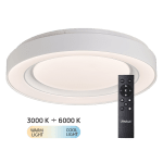ULTRALUX - LED димираща ССТ плафониера с дистанционно управление бял, max.72W, 3000K-6000К, 220-240V AC, кръг, IP20 - SPL4L72RCW