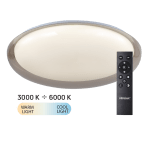 ULTRALUX - LED димираща ССТ плафониера с дистанционно управление, опушен кварц, max.72W, 3000K-6000К, 220-240V AC, кръг, IP20 - SPL5LG72RC