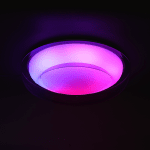 ULTRALUX - LED димираща ССТ+RGB плафониера с дистанционно управление, опушен кварц, 28W+5W, 3000K-6000К, 220-240V AC, кръг, IP20 - SPL5LVDRC