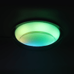 ULTRALUX - LED димираща ССТ+RGB плафониера с дистанционно управление, опушен кварц, 28W+5W, 3000K-6000К, 220-240V AC, кръг, IP20 - SPL5LVDRC