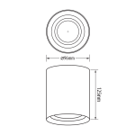 ULTRALUX - ЛУНА ЗА ОТКРИТ МОНТАЖ, КРЪГ, GU10, ПОДВИЖНА, ЧЕРНА - SPRGU10BL