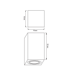 ULTRALUX - ЛУНА ЗА ОТКРИТ МОНТАЖ, КВАДРАТ, GU10, ПОДВИЖНА, ЧЕРНА - SPSGU10BL