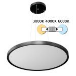 ULTRALUX - LED SLIM ПЛАФОНИЕРА, ЧЕРНА, 50W, 3000K/4000K/6000K, 220V-240V AC, IP20 - VRP50CCTBL